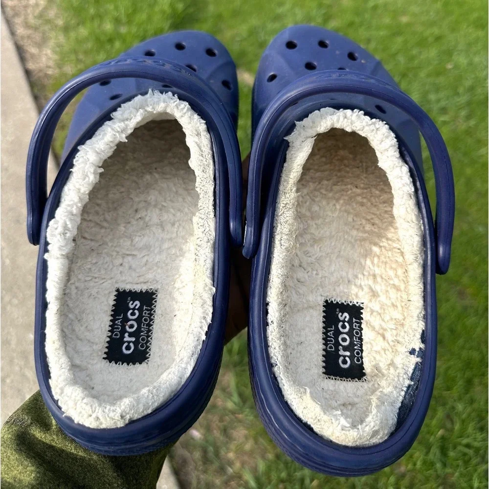 Crocs Adult Ralen Lined Clogs Men's Size 11 Blue Sandals